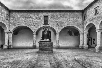 Ancient cloister of the Basilica of Saint Ubaldo, Gubbio, Italy