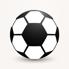 Fototapeta premium Soccer ball flat icon illustration on a gray background.