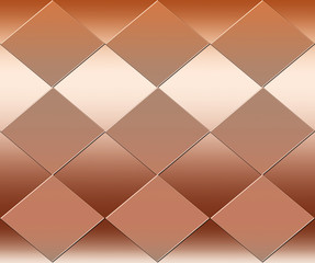 Abstract diamond pattern background in copper metallic
