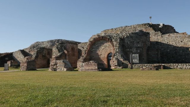 Ruins of palaces and temples of Felix Romuliana built by Roman Emperor Galerius near town of Zajecar. The construction started in 298 AD