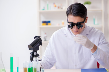 Young chemical scientist working in lab