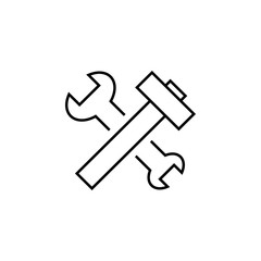 spanner and hammer icon. Element of Car sales and repair for mobile concept and web apps. Thin line  icon for website design and development, app development. Premium icon