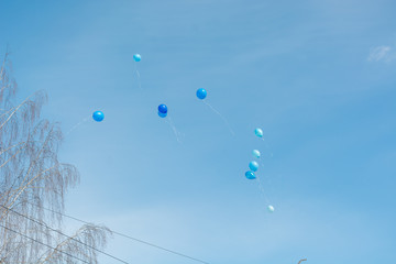 Air colored balls in the sky
