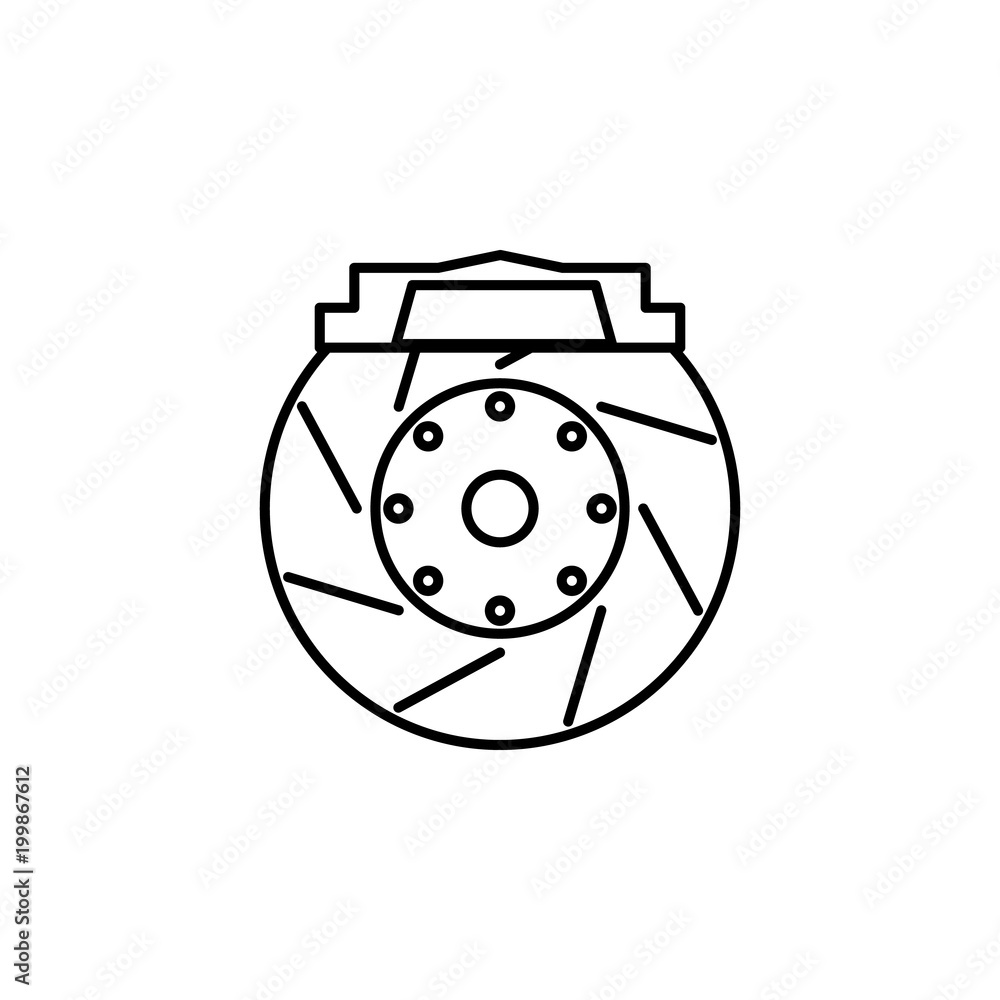 Poster car reference disk icon. element of car sales and repair for mobile concept and web apps. thin line 