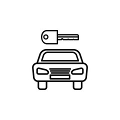 key and car icon. Element of Car sales and repair for mobile concept and web apps. Thin line  icon for website design and development, app development. Premium icon