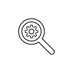 nano particle under a magnifying glass icon. Element of nano technology icon. Premium quality graphic design icon. Signs and symbols collection icon for websites, web design