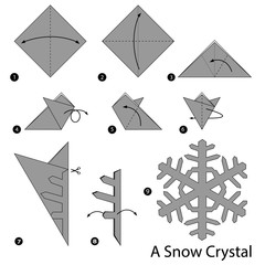 step by step instructions how to make origami A Snow Crystal
