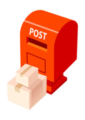Vector icon postbox and package