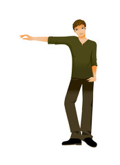 Portrait of man standing by wall