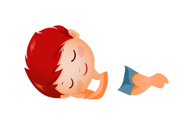 Side view of boy sleeping