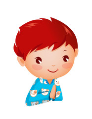 Close-up of boy praying