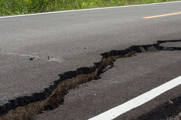 Asphalt surface on the street was demolished due to poor construction.
