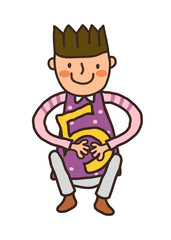 Close-up of man holding number