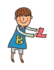 Close-up of boy holding letter