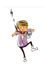 Close-up of boy holding mobile phone