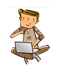 Close-up of boy sitting