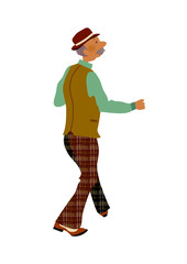 Side view of man walking