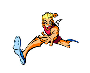 Close-up of man jumping