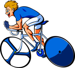Side view of man riding bicycle