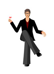 Close-up of man holding glass