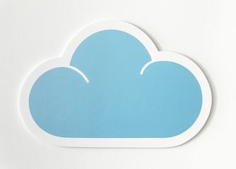 Blue cloud cut out icon