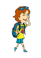 Close-up of boy walking