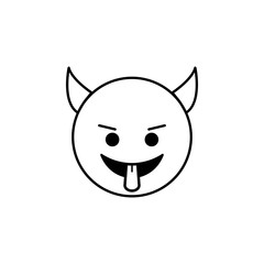 hell with the tongue sticking out icon. Detailed set of avatars of professions icons. Premium quality line graphic design. One of the collection icons for websites, web design