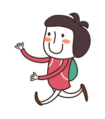 Side view of boy running