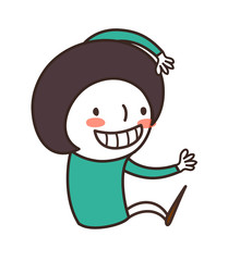 Side view of boy sitting