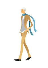 Side view of man walking