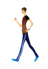 Side view of man walking
