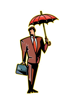 Close-up of man holding umbrella