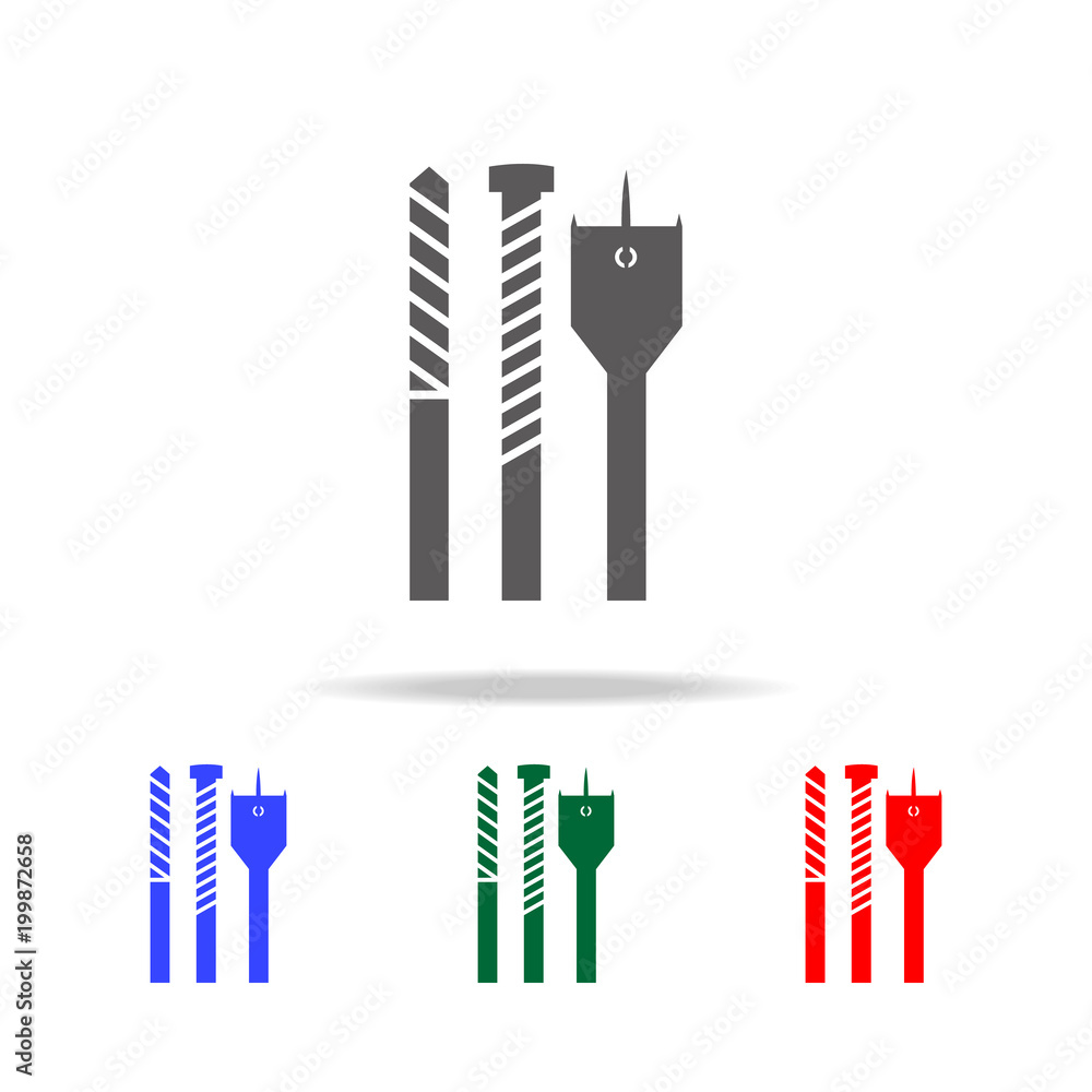 Poster screw driver bit set icon.. elements of construction tools multi colored icons. premium quality grap