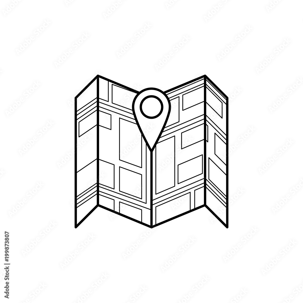 Poster pin on the expanded map icon. element of navigation illustration. premium quality graphic design ico