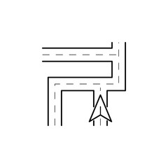 cursor on the map icon. Element of navigation illustration. Premium quality graphic design icon. Signs and symbols collection icon for websites, web design, mobile app