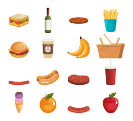 fast food product icons vector illustration design