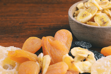 Close up of different dried fruits
