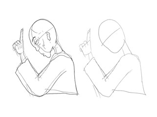 Wise man talking sketch