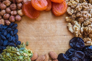 Nuts and dried fruits.