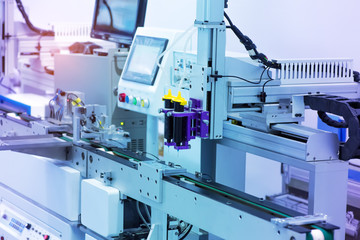 robotic hand machine tool at industrial manufacture factory
