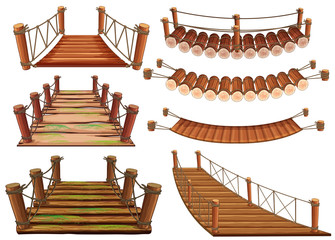 Wooden bridges in different designs