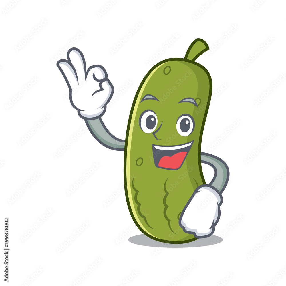 Poster okay pickle character cartoon style