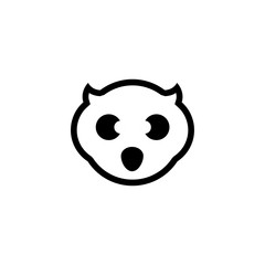 face of owl logo vector