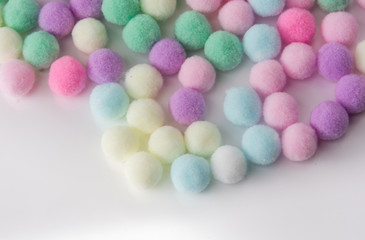 Sweet pastel color pom pom background