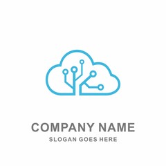 Logo Website Cloud Internet Networking Digital Link Connection Technology Computer Business Company Stock Vector Design Template