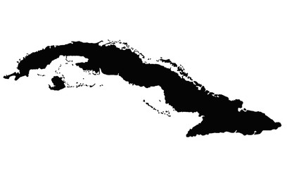 Cuba map vector outline.