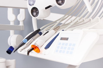 Dental instruments, tools and x-ray machine used by dentists