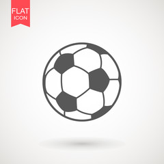 Obraz premium Soccer ball icon. Flat vector illustration in grey on white background. Element of popular soccer football icon. Premium quality graphic design. Sign, symbol