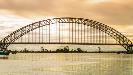 arch bridge at dawn
