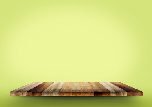 The wooden Empty shelf